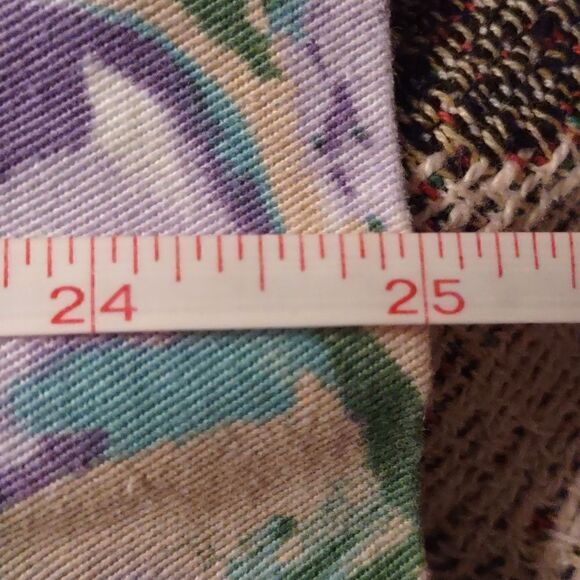 JM Collection‎ Size 14 Floral Tropical Purple Aqua Yellow White Cotton Jacket - Picture 9 of 9